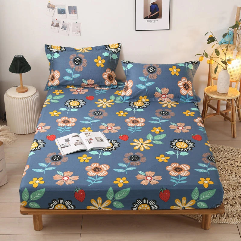 ropa cama 100% algodón con estampado de girasol para niños, sábanas sabanas de tamaño Queen, Funda de colchón 150, 1 unidad|Hoja| - AliExpress