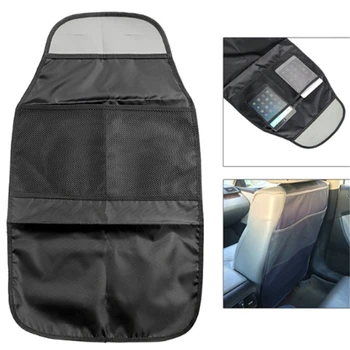

Universal Car Anti-dirty Pad Seat Back Kick Mat Storage Bag Protector Cover Keep Clean With Storage Bag Waterproof Black Baby