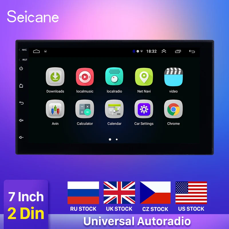 Seicane 7" Android 9.1 2 Din WIFI Car Radio Stereo GPS Navi Multimedia
