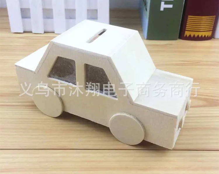 

Logs Car Ship Coin Bank Colored Clay Mud Pearl White Embryo Coloured Drawing Painting Children Handmade Frame DIY