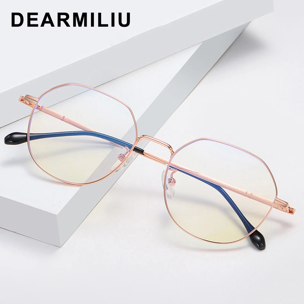 DEARMILIU New Blue light blocking glasses for women and men Oval frame Clear vision lens Lightweight texture classic glasses