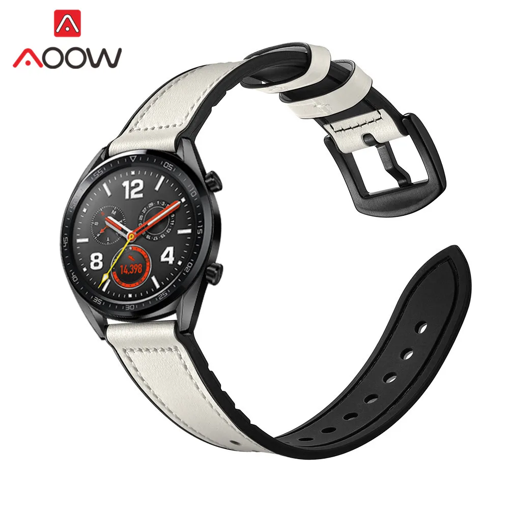 22 мм ремешок из натуральной кожи для huawei Watch GT 46 мм Honor Magic сменный ремешок браслет для samsung gear S3 Frontier