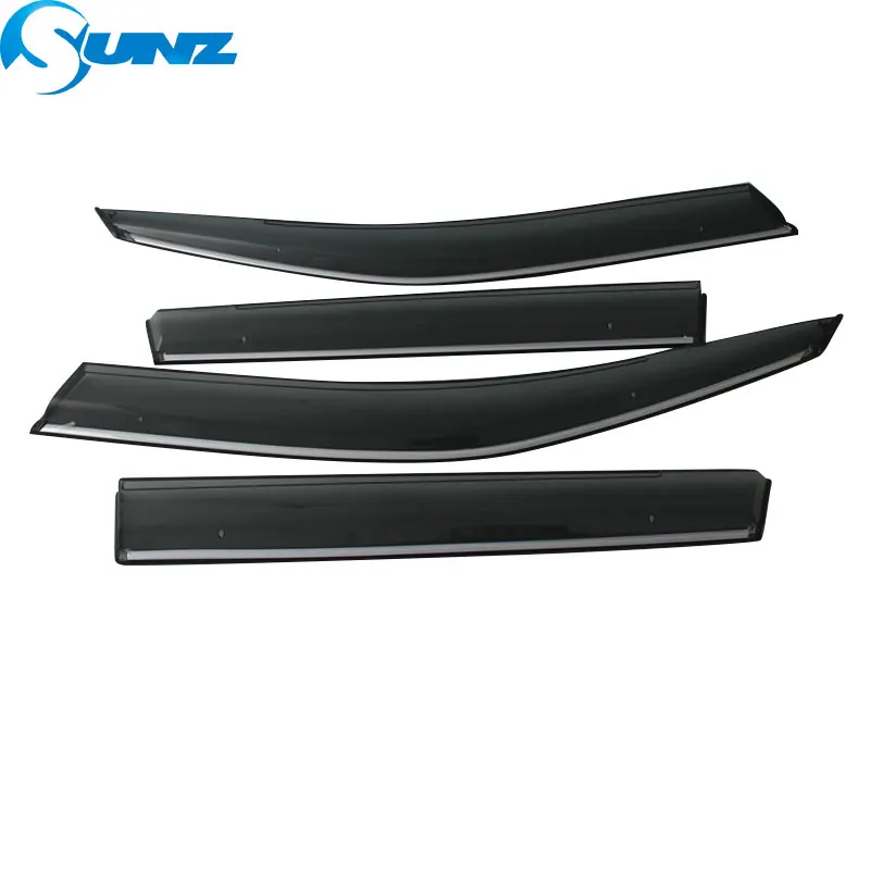 Car styling smoke Side window deflectors For Skoda KODIAQ Window Visor Vent Shades Sun Rain Deflector Guard SUNZ - Цвет: chrome strip