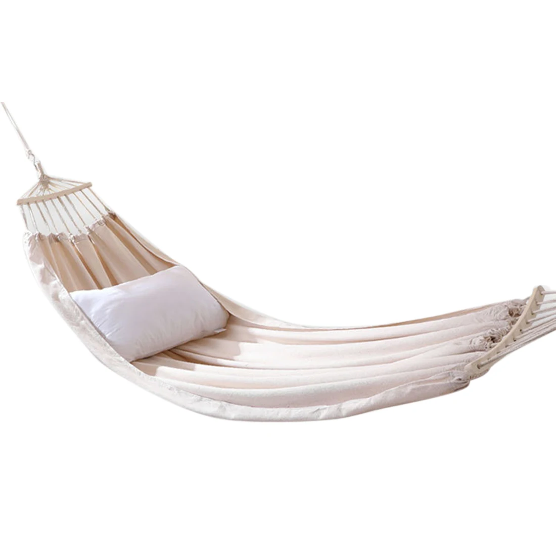 

VICTMAX 200 X 80cm Anti-Rollover Hammock Cradle Chair Household Dormitory Swing With Hooks Balcony Yard Garden Decor- Beige