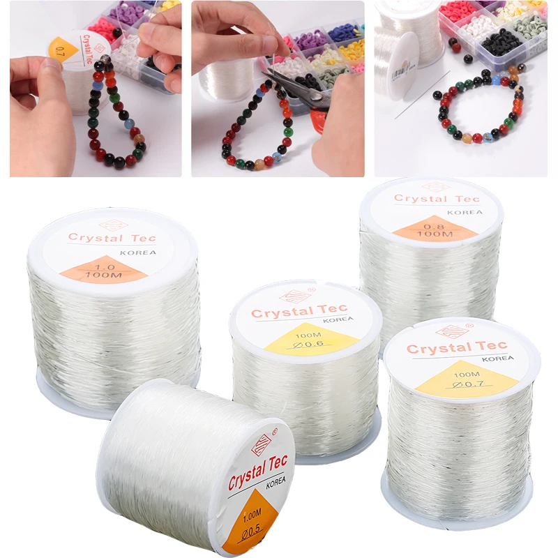 1.0mm Rubber Round Elastic Cord Findings Wire fit Bracelet Necklace u pick 