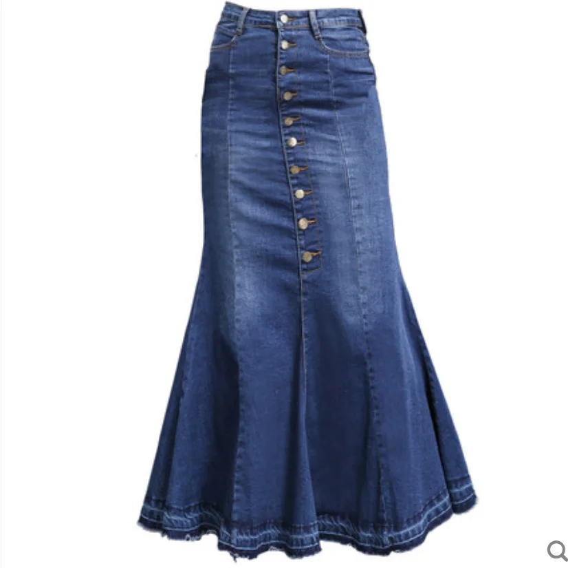 Женская джинсовая юбка с завышенной талией длинная годе|skirt ladies|long denim skirtdenim skirt |