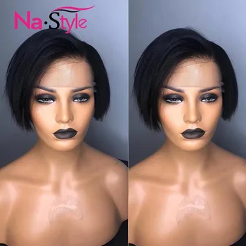 Pixie Cut Wig Bob Lace Front Wigs Short Bob Wig 13x6 Lace Front Human Hair Wigs For Black Women Preplucked Lace Wig Brazilian 4
