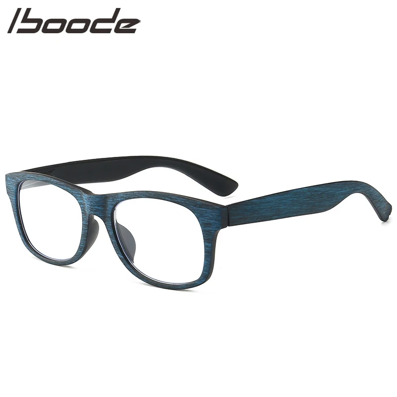 

IBOODE Imitation Wood Grain Reading Glasses Women Men Anti Blue Light Presbyopic Eyeglasses Female Male Square Hyperopia Eyewear