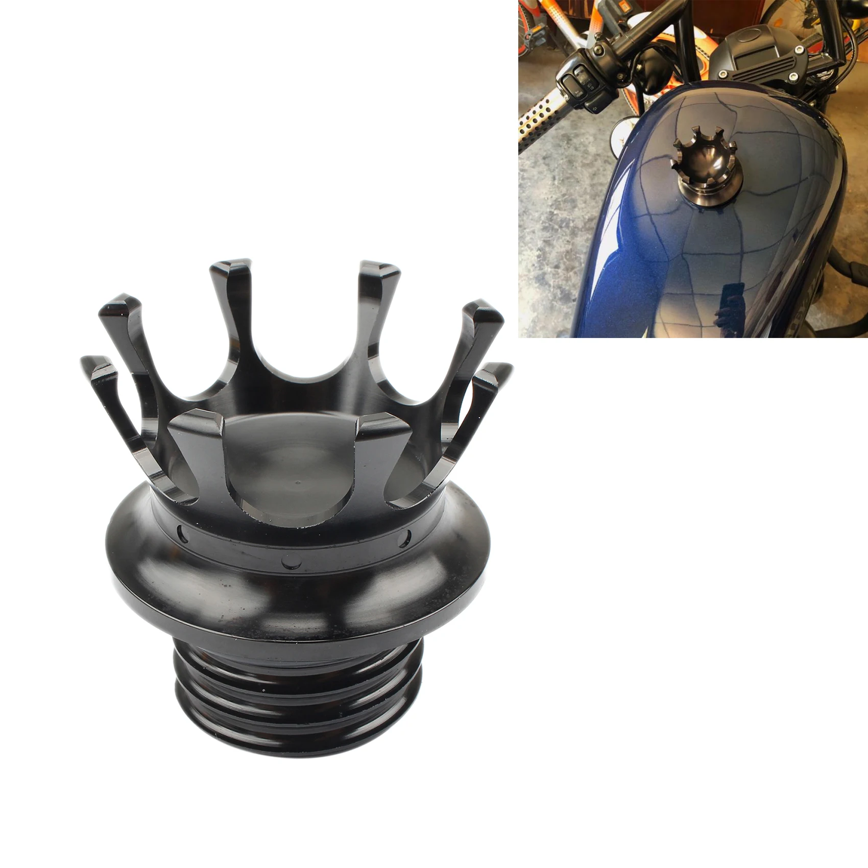 Motorcycle Gas Cap Cover CNC Crown 