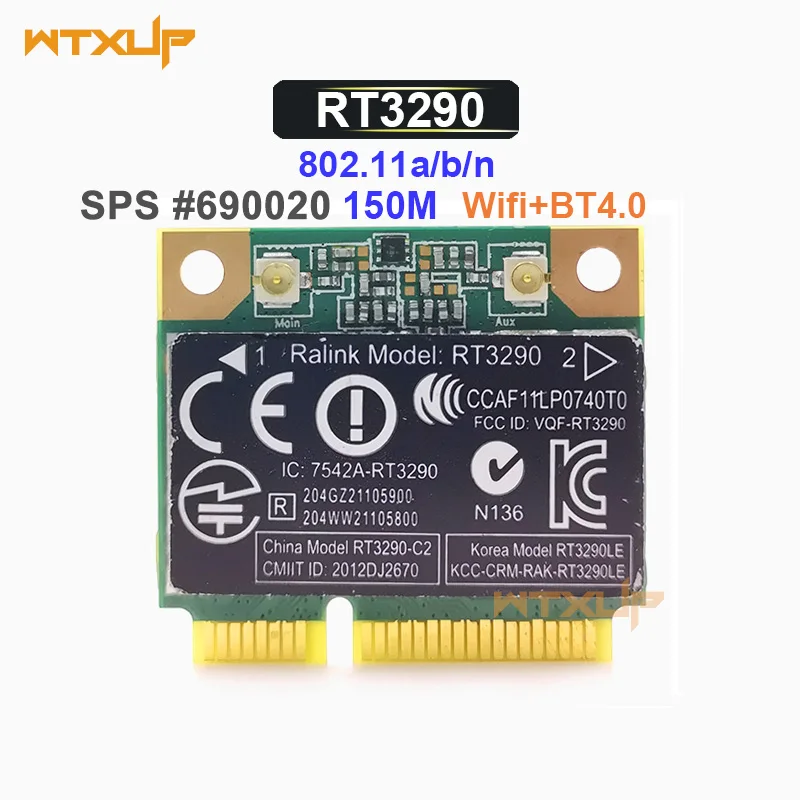 RaLink RT3290 Половина мини PCI-Express Wlan Беспроводная карта Bluetooth3.0 SPS:690020-001 для ноутбука HP