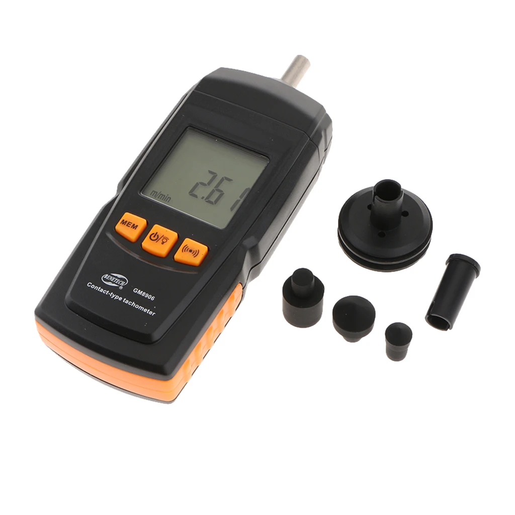 Digital Tachometer Contact RPM Meter Motor Speed Gauge Speed Tach Meter with Easy-to-read LCD Screen