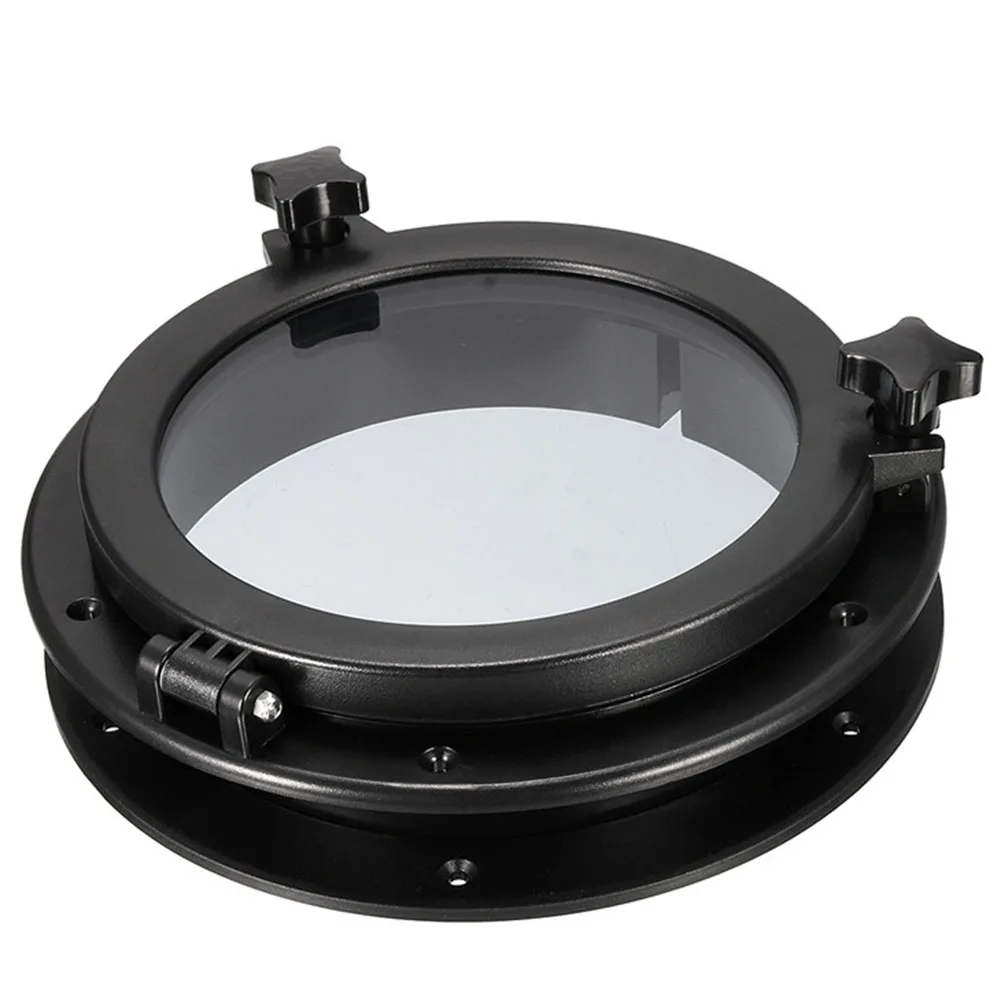 

21cm Universal Replacement ABS Hatch Car Easy Install Round Boat Porthole Opening Accessories Window Pre Drilled Durable Black