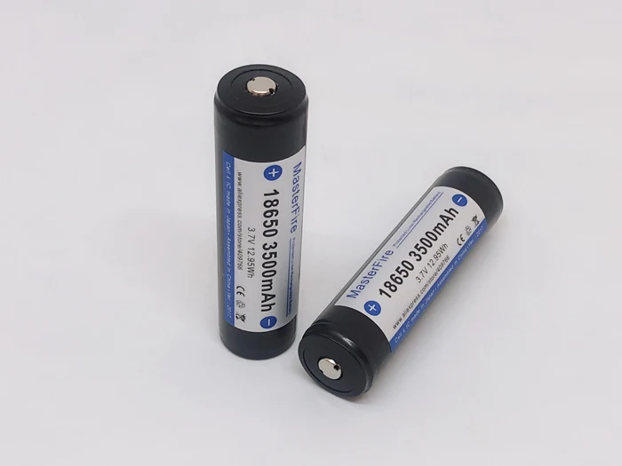 20pcs/lot Original Protected MasterFire 18650 3.7V 3500mAh 10A Rechargeable Battery Lithium Batteries with PCB Made in Japan