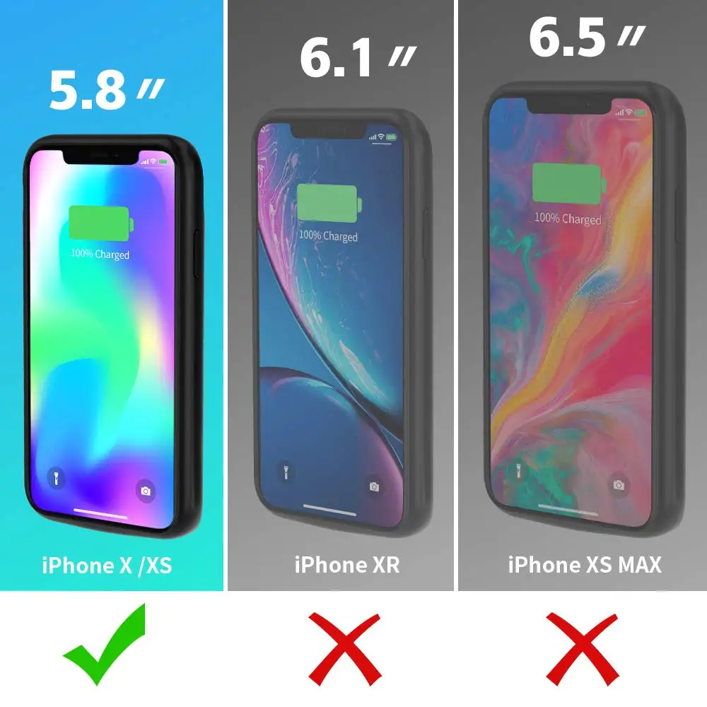 Чехол для аккумулятора NEWDERY для iphone X XS, 5,8 дюймов, 4100 мА/ч, Беспроводная зарядка, расширенный аккумулятор, чехол для iphone X XS, черный