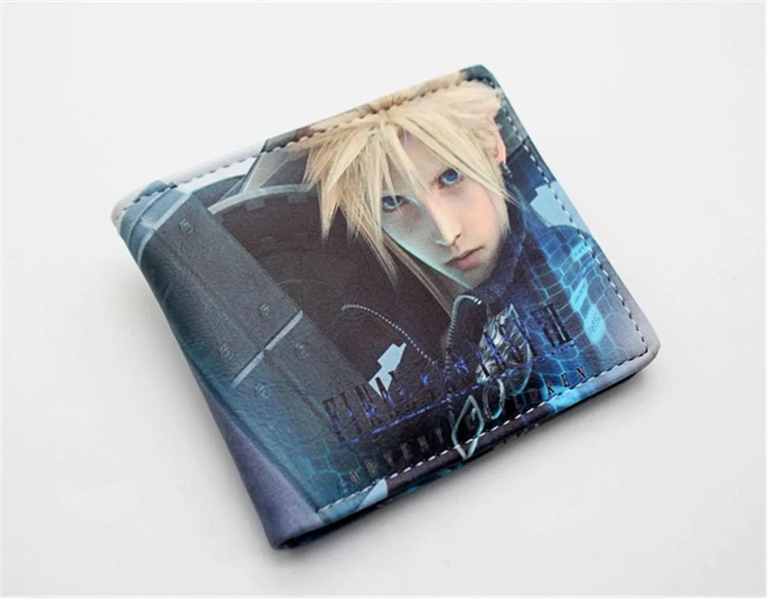 Игровой Final Fantasy Pu короткий кошелек Двойные Держатель для кредитных карт с фотографиями держателя слоев кошелек кожа Мальчики Девочки Мужчины мультфильм печати кошельки на кнопке