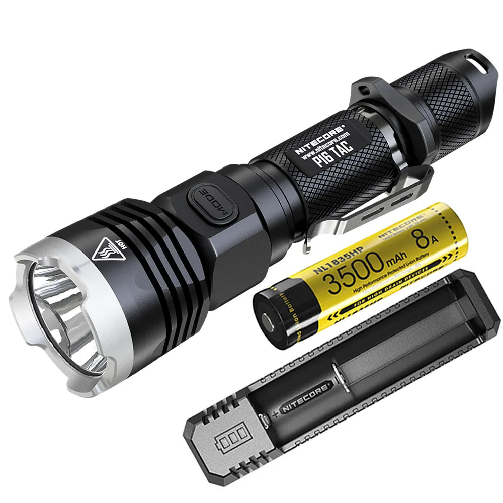 Тактический фонарик NITECORE P16Tac светодиодный макс. 1000 люмен расстояние луча 300 м