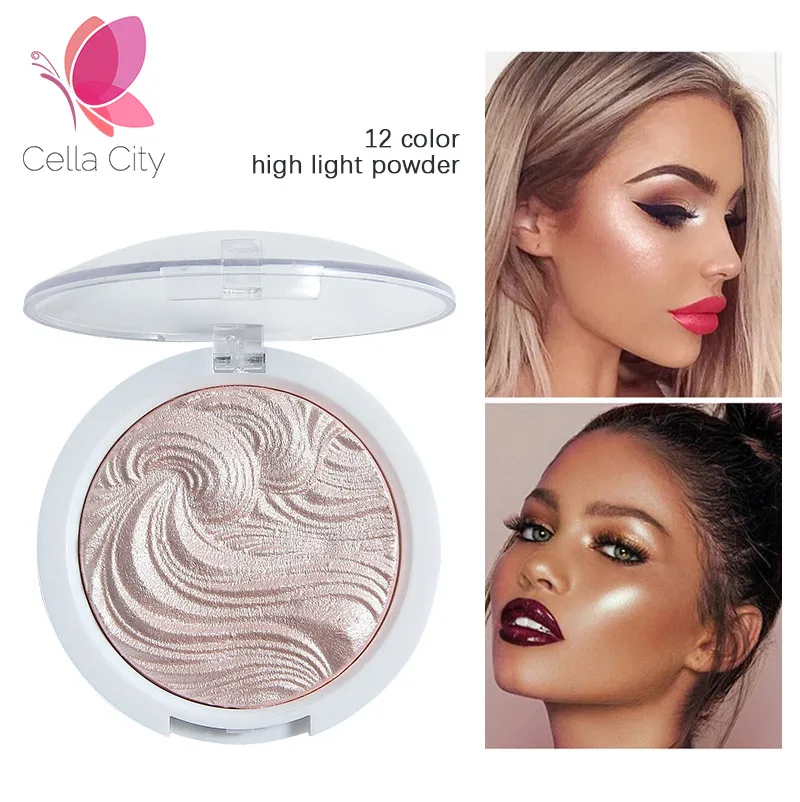 Cellacity 12 colors face highlighter bronzer Palette Makeup Glow Face Women Contour Shimmer Powder iluminador maquillaje Powder