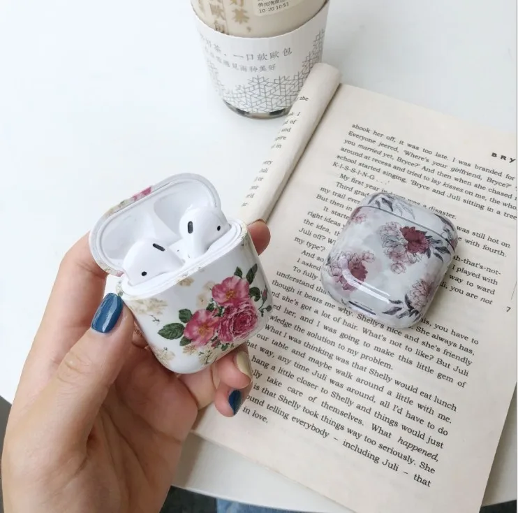 Художественный чехол для наушников с цветочным рисунком для Apple Airpods 2 1 Air Pods чехол s милый светящийся винтажный цветочный чехол для AirPod защитная оболочка подарок
