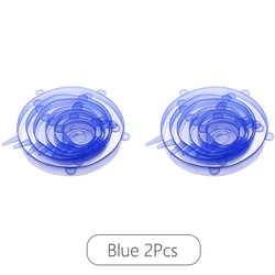 Reusable Silicone Stretch Lids - Kitchen Fresh - Keeping Covers (Set of 6/12) (12Pcs Blue)