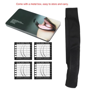 

Natural Long Magnetic Eyelsahes Pad Magnetic Headband Headsacrf for Eyelash Extension with 4 Lash Pad Holder Eye Makeup Tool