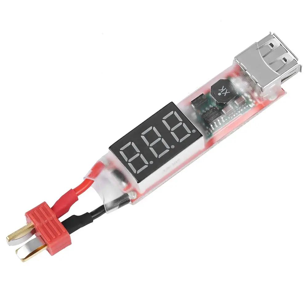 

2S-6S RC Li-Po Battery Charger Converter T Connector Adapter 5V with Digital Voltage Display Origin