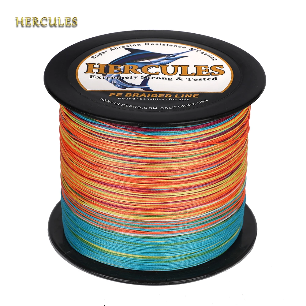 

Hercules Saltwater Fishing Line 9 Strand Braid Multifilament 1500m PE Extra Sensitivity 10LB-320LB Hard To Fluff and No Memory