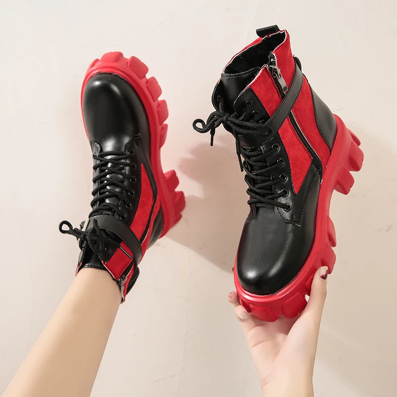 2021 Fashion Women Black Boots Thigh High Quality Leather Platform Pocket Shoes Womens Comfort Red | Обувь
