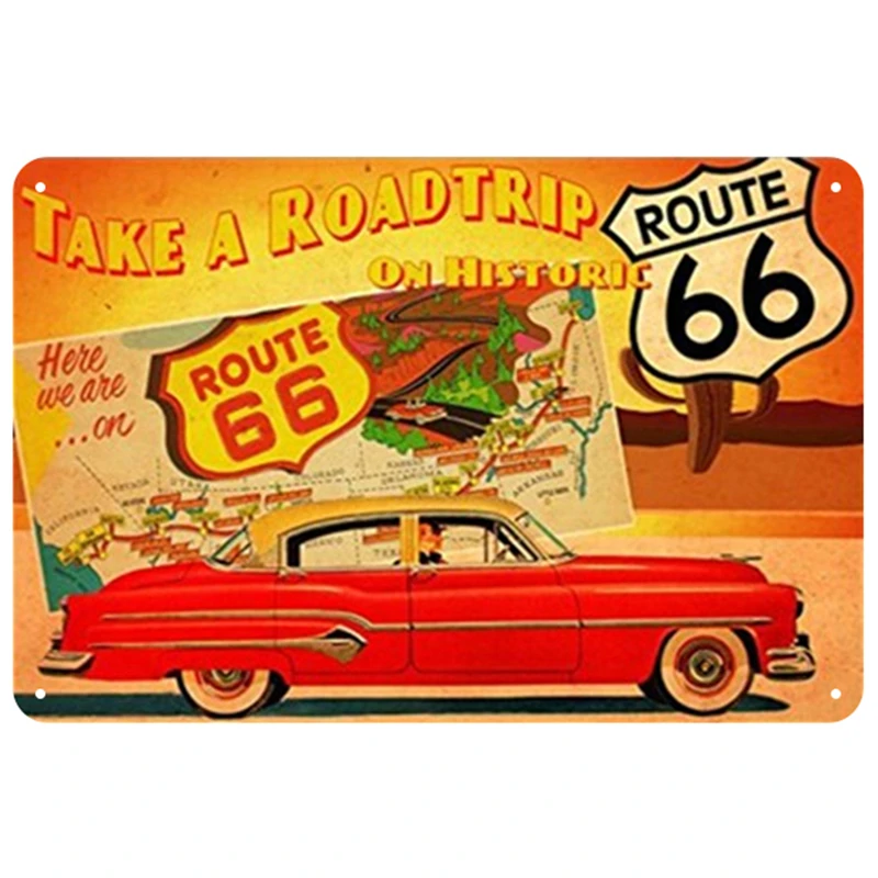 Route 66 табличка металлическая винтажная жестяная вывеска Pin Up потертый шик Декор винтажные металлические знаки украшение бара металлический плакат для паба металлическая пластина