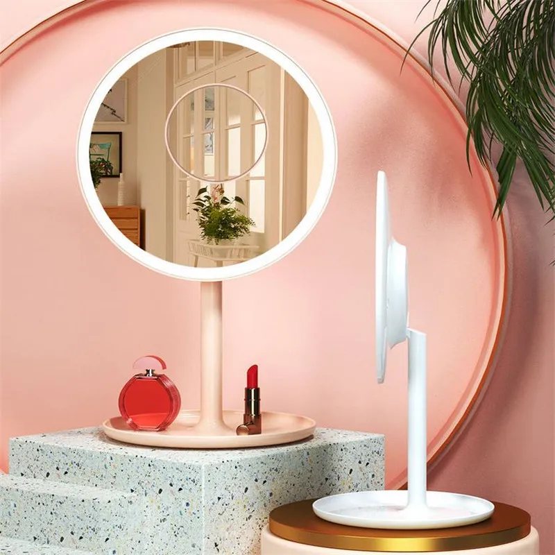 Three Color Light 10x Makeup Mirror With Led Light Storage Box Makeup