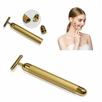 

Hot sale! New 24k Gold Beauty Bar Facial Roller Face Vibration Skincare Massager face lift skin tightening Device