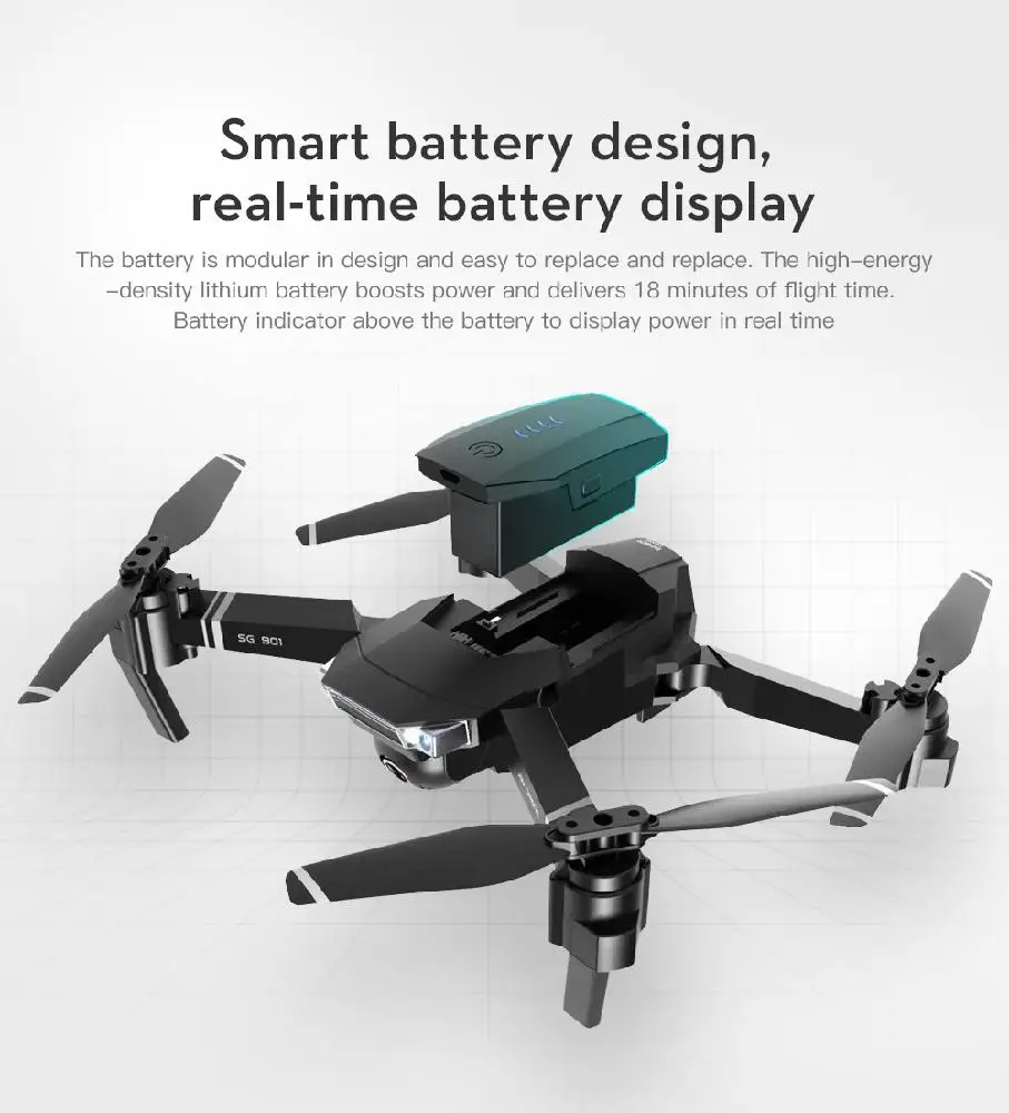 ZLL 2020 Новый Дрон с камерой SG901 4K HD Двойная камера дроны Квадрокоптер FPV