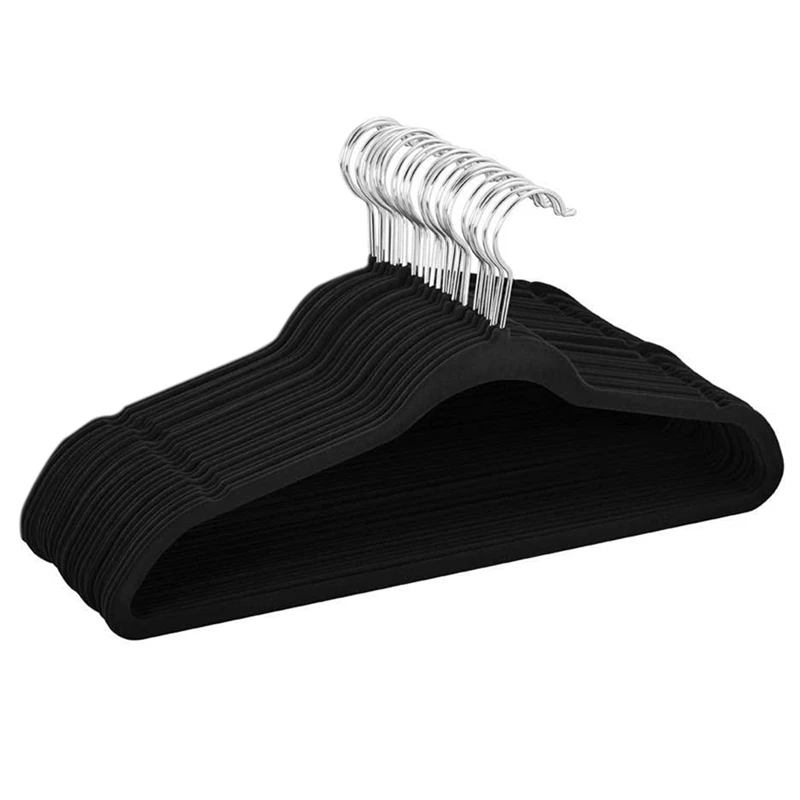 25pcs Nonslip Flocking Hanger Suit Hanger 360degree Rotating Hook