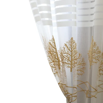 

Selling White Embroidered Window Screen Leaves Window Screen Engineering Window Screen Cross Border Finishe