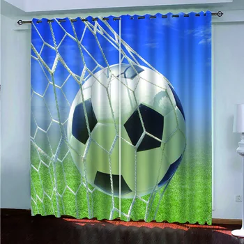 

Cartoon Football Printing Curtain Living Room Bedroom Curtain Home Decoration Curtain Boys Girls Home Necessary Curtain