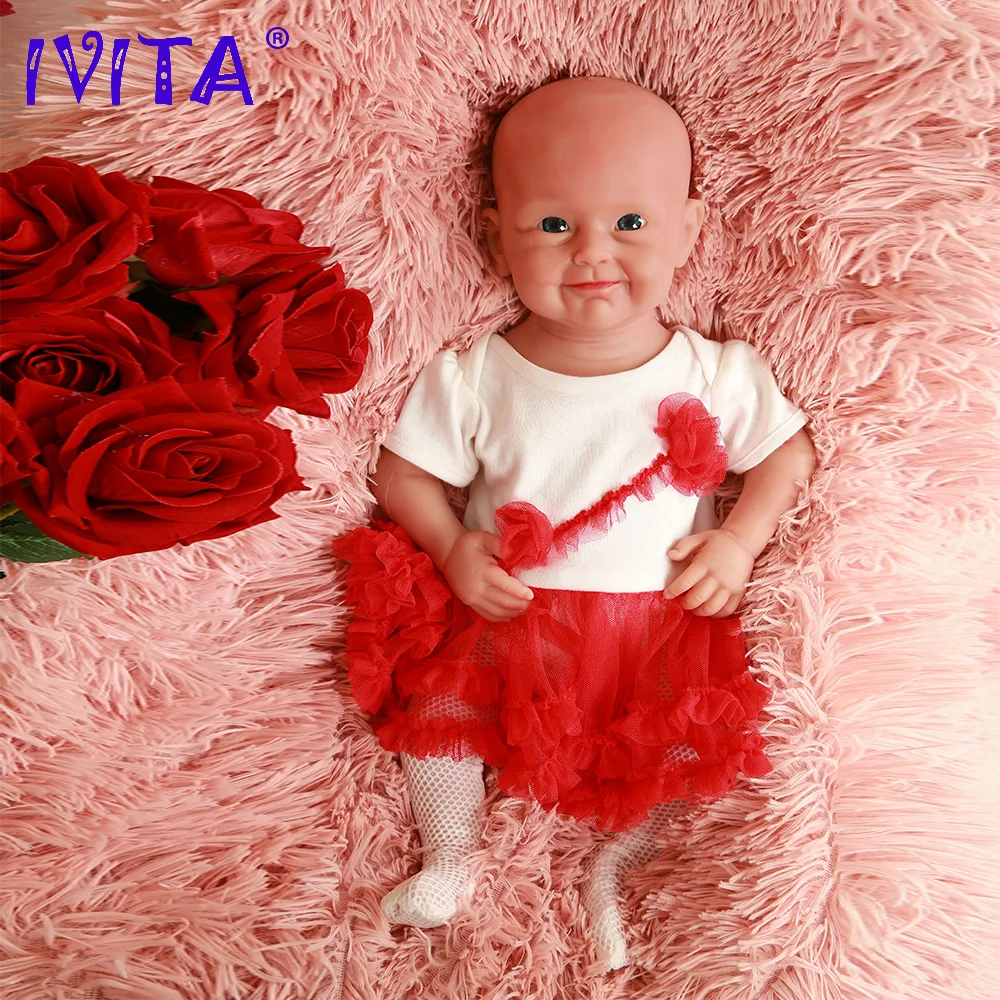 Реалистичные силиконовые куклы IVITA WG2011 48 см (19 дюймов) 4 46 кг в полный рост с симпатичными улыбками Opene Reborn