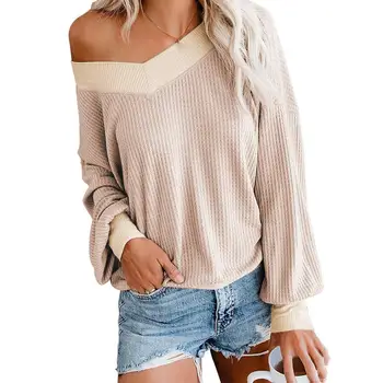 

2019 Winter Autumn Women Knitted Sweater O-Neck Long Sleeve Jumper Sweater Casual Patchwork Loose Pullovers