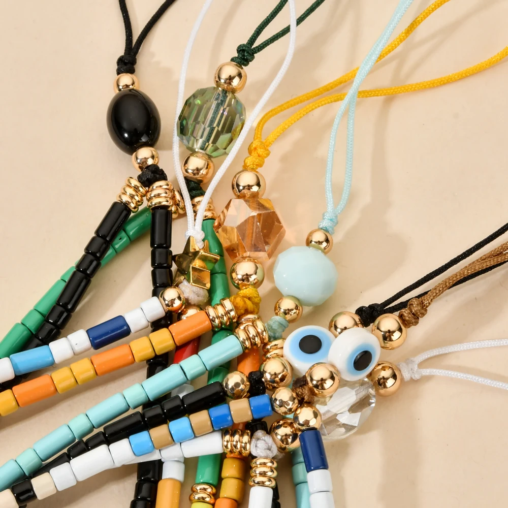 ZMZY Cute Evil Eye Beads Lanyard Strap Cord Colorful DIY Chain for Anti-lost Phone Chain Men Women Gift Jewelry Keychain Keycord - Image 3