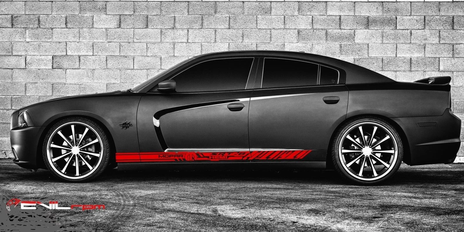 Для 1 комплекта/2 шт боковые наклейки-полоски, наклейка для Dodge CHarger MOPAR HEMI SRT8 RACING CUSTOM светодиодный OZ автомобильный Стайлинг