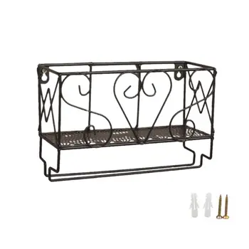 

Wall Mounted Rustic Metal Wine Rack 3 Long Stem Glass Holder Home Kitchen Decor Wine Cork Storage 72XD