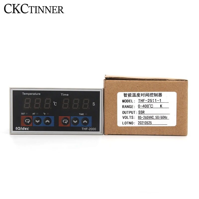 Digital Temperature Controller Time and Temperature Integration Control Instrument Relay SSR THF-2000 AC85-AC265V 50Hz Digital Display PID K-type