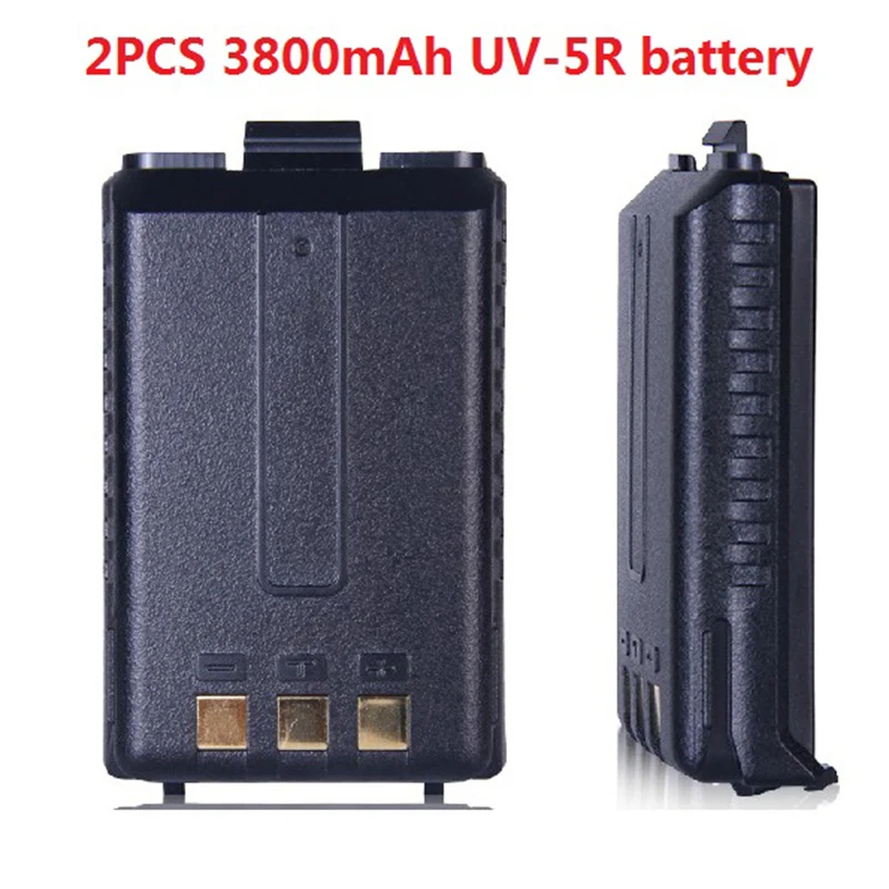 Аккумулятор для рации Baofeng Uv 5r 2 шт. 3800 мАч двухсторонней радиосвязи 5ra|Запчасти и