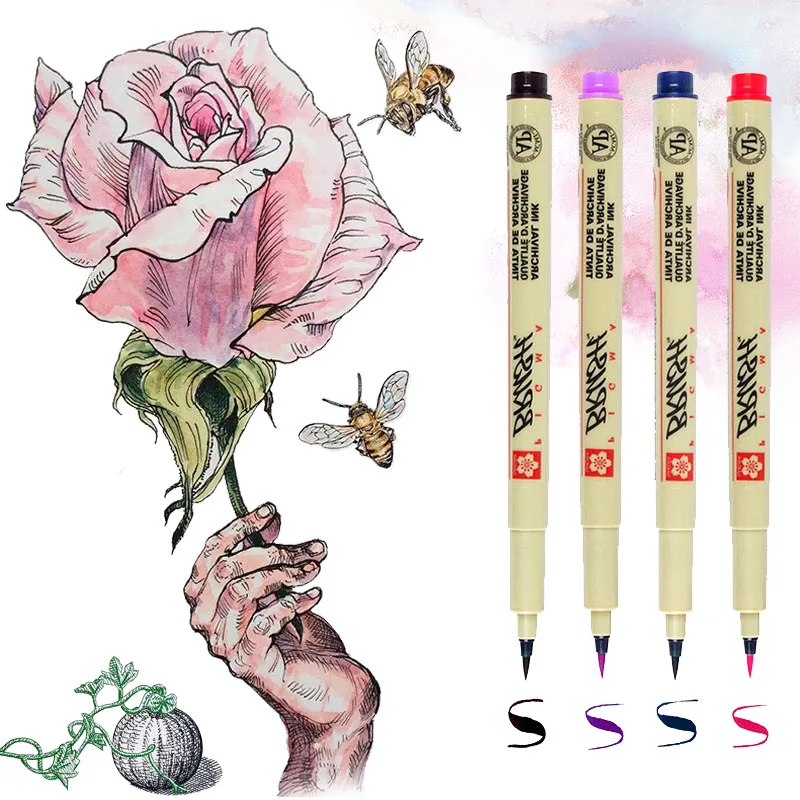 

Soft Brush Pen Micorn Pen Waterproof Brush Marker Anime Design Drawing Painting Art Supplies