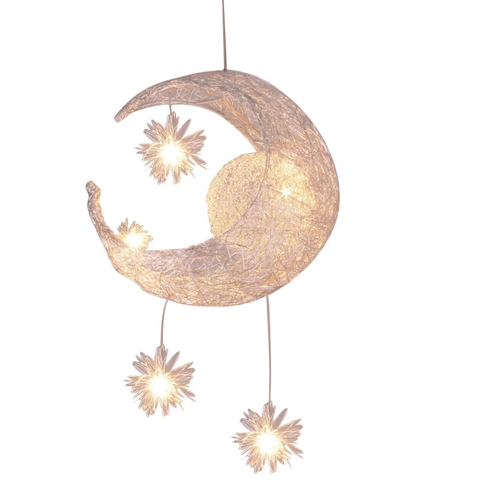 Люстра Луна и звезда форма потолочный светильник для ресторана/бар E27 теплый белый/белый ночник прочный подвесной светильник