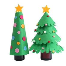 Крышка винной бутылки с помпонами/дизайн рождественской елки в горошек для рождественские вечерние украшения для обеденного стола