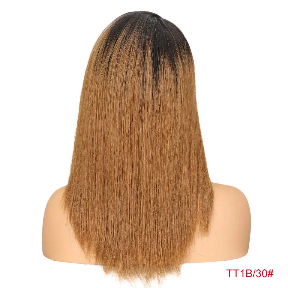Rebecca правая часть Омбре кружева фронта человеческих волос парики для черных женщин перуанские прямые волосы Реми парик 14 дюймов