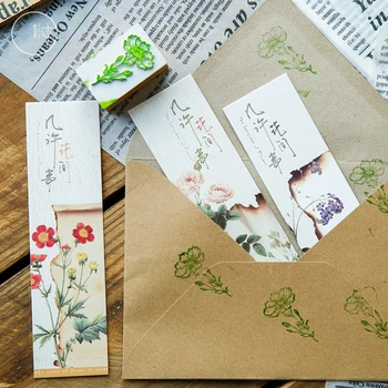 

10sets/lot 30Pcs Per Set NEW Retro Plant Bookmark Flowers Series Book Holder Bookband Wholesale