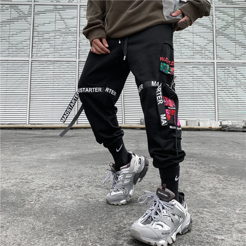 

Hip Hop Pants Pattern Buckle Strap 2019 New Men
