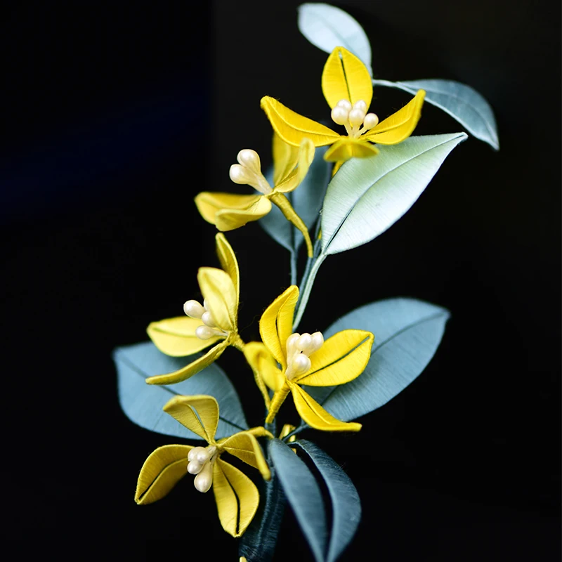 Osmanthus брошь Сделай Сам Набор для начинающих ручная обернутая традиционная поделка украшение подарок обмоточный воротник шелковая расческа