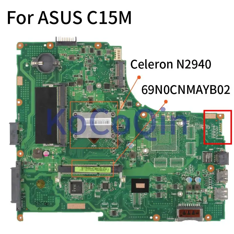 

Laptop Motherboard For ASUS C15M Celeron N2940 Notebook Mainboard 69N0CNMAYB02 REV.2.1 DDR3