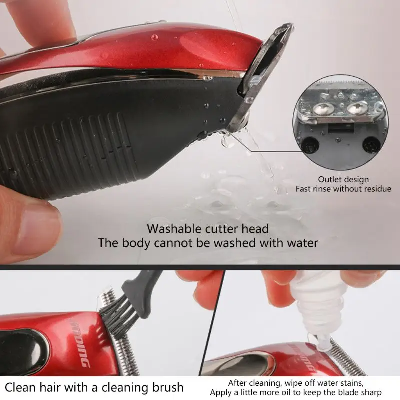  Electric Hair Clipper Oil Head Engraving Shaver USB Trimmer with 3 Limit Combs